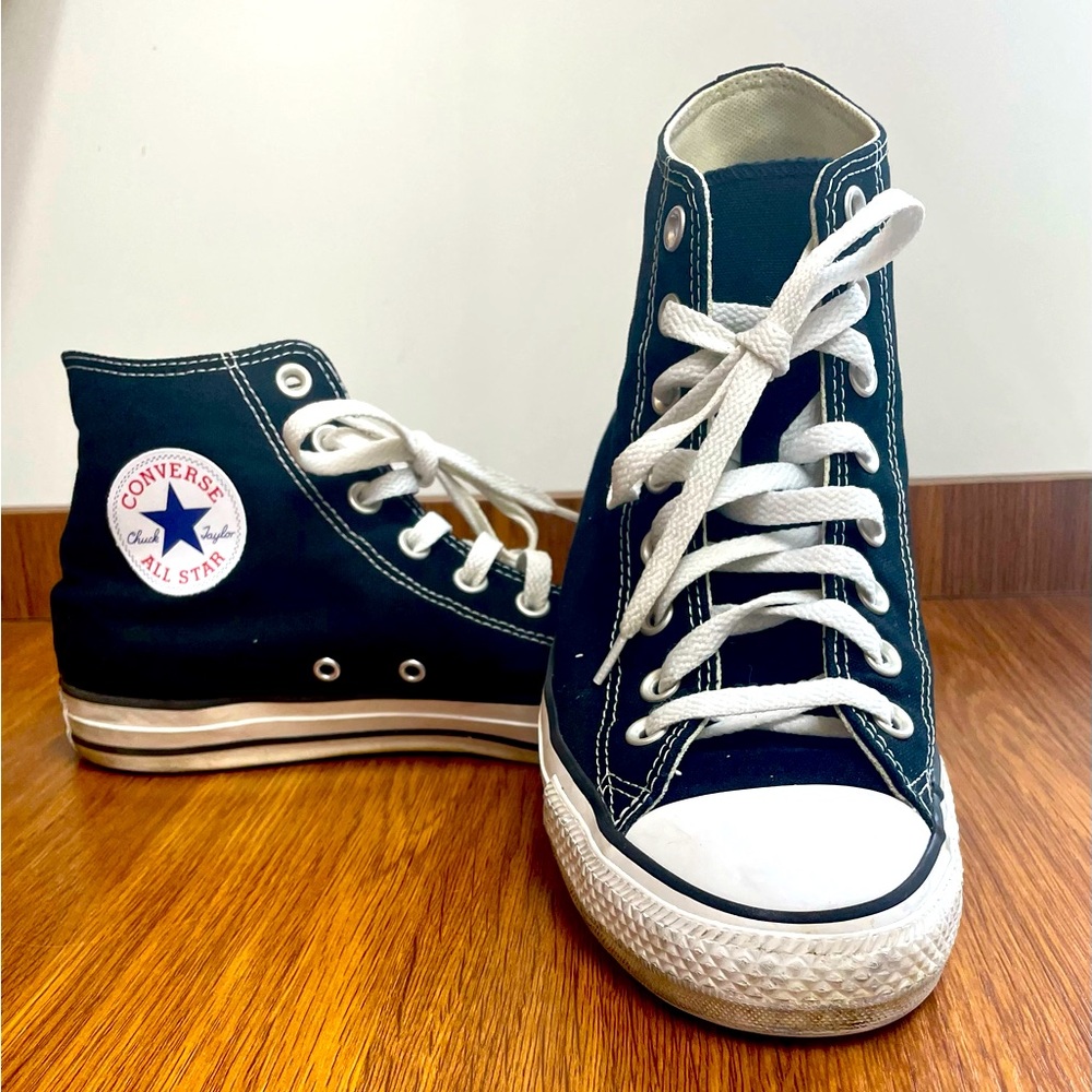 Converse Chuck Taylor All Star High Top Sneakers Black Canvas 8.5 Men’s 10.5 wom
